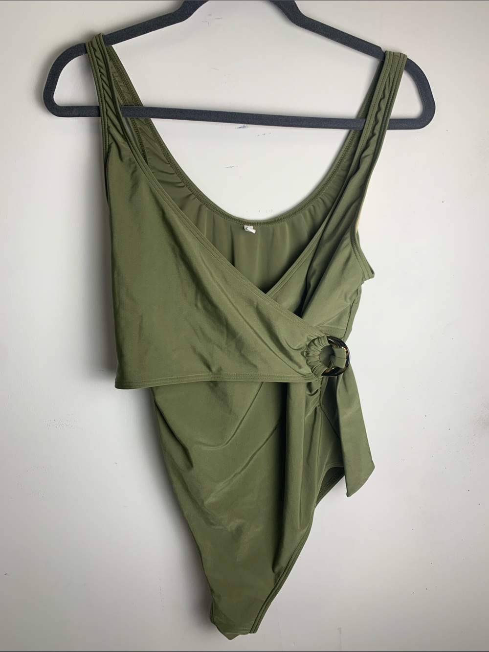 Mama Licious Olive Green One-Piece Swimsuit with Buckle Detail